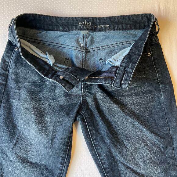 Soho JEANS NEW YORK & COMPANY Women Curvy Cropped Jeans size 4 Blue Mid Rise - Picture 2 of 11